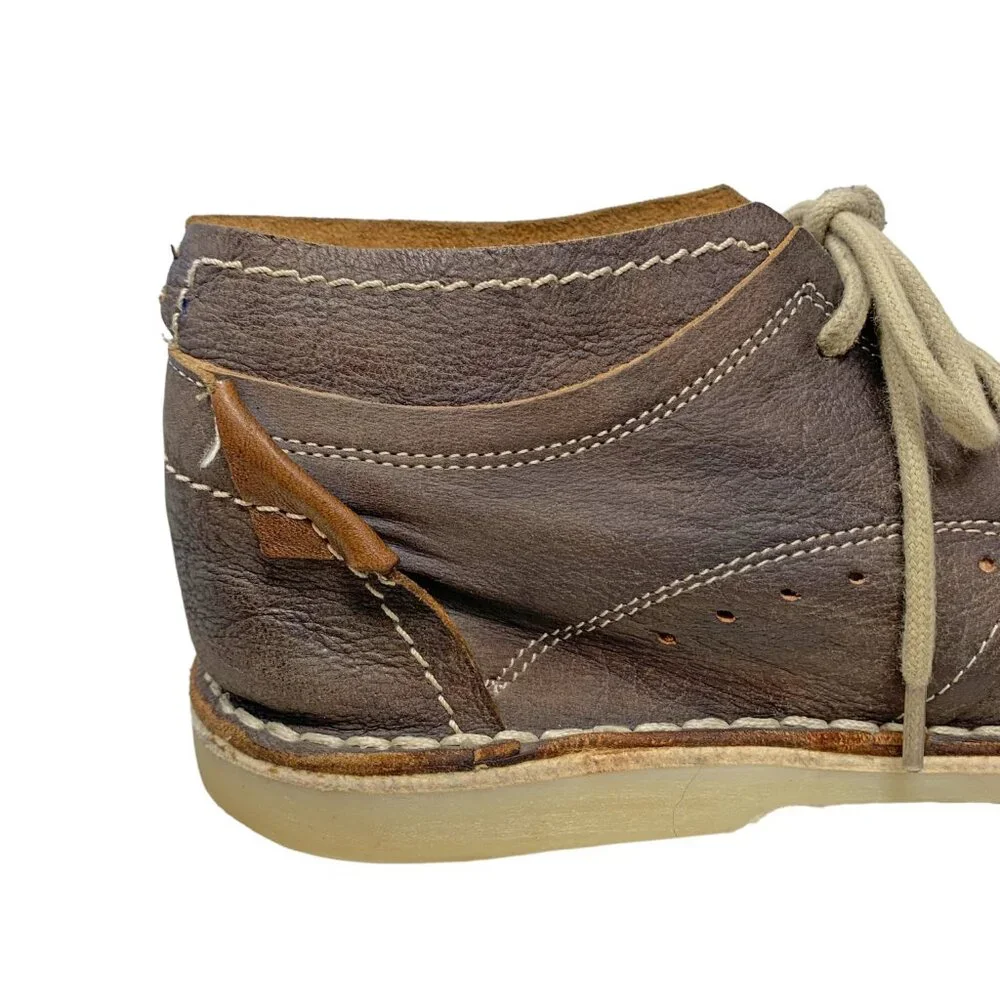 Cinti Dark Distressed Leather 6  Eyelet‎ Handmade Chukka Boots